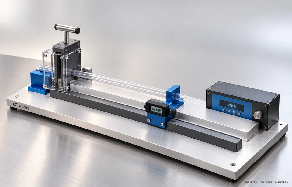 Conceptual benchtop tube preparation station