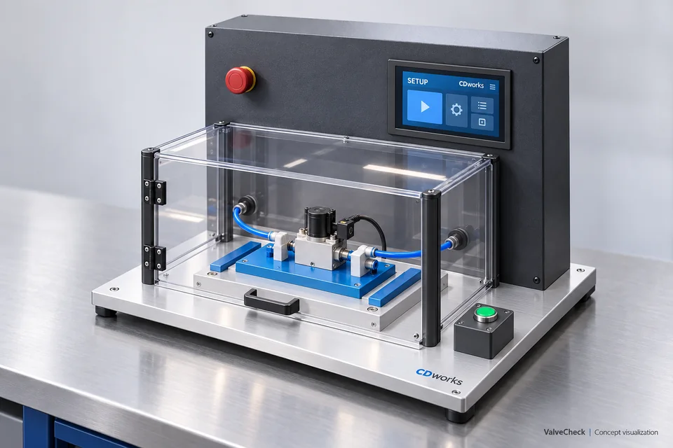 Conceptual benchtop valve test station